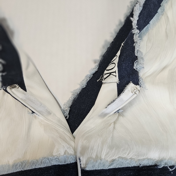 Randolph Duke V Neck Ivory Chiffon Blouse Size Large - Picture 5 of 10